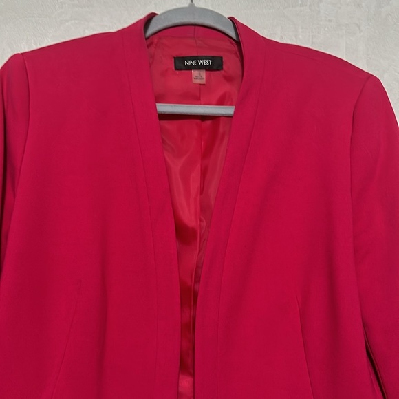 Nine West Women’s Fuchsia Pink Open Blazer Size 10 - Picture 2 of 6